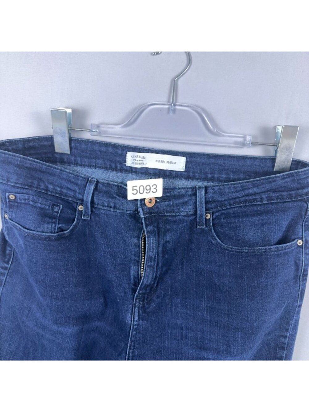Signature By Levi Strauss Jeans Size 14 Large Bootcut Mid Rise Blue Dark Wash - Picture 13 of 13